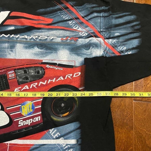 Dale Earnhardt Jr. Y2K 2004 All Over Print Black Red T-Shirt Men's Size XXL - Picture 5 of 8